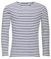 01402 Marine Long Sleeve Striped T-Shirt White / Navy colour image